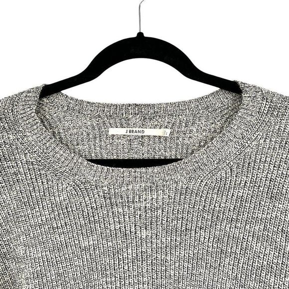 J Brand Ribbed Marled Boxy Oversized Drop Shoulder Crop Sweater 8895SW95 - Picture 3 of 7